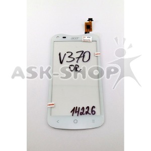 Сенсорный экран для телефона Acer V370 E2 белый, оригинал - фото