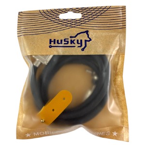 Уцінка Кабель 3в1 USB to (microUSB+Lightning+Type-C) МАГНИТНЫЙ Premium metall черный 1,2м пакет Husky (без microUSB) - фото