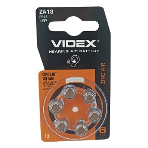 Батарейки PR-48/V13/ZA13 Videx 1.45v (слуховой аппарат) по 6шт/цена за 1 бат. (60) - фото