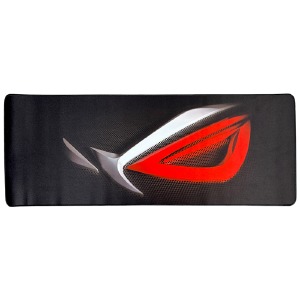 Коврик для мышки 800х300мм Asus ROG черный с боковой прошивкой, антискользящая основа - фото