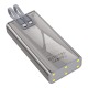 Power bank/Павербанк 20000mA Hoco J104A 3A/USB/QC3.0/22.5W/PD20W/кабель Type-C/lightning/LED дисплей (input Type-C 18W) серый (26) - фото 2