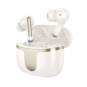 Bluetooth Air Pods Hoco EQ10 plus TWS/ANC/ENC/BT5.4/40mAh/300mAh/LED дисплей молочные (14) - фото