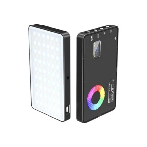 Прямоугольная LED-селфи лампа D02 RGB держатель винт/без подставки/4000mA/10W/LED дисплей металл. черная - фото