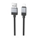 Кабель iPhone PD Type-C to Lightning Hoco X110 27W нейлоновый черный 1м - фото 1