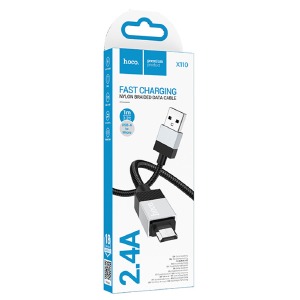 Кабель microUSB Hoco X110 2,4A нейлоновый золотой 1м - фото