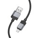 Кабель microUSB Hoco X110 2,4A нейлоновый черный 1м - фото 1