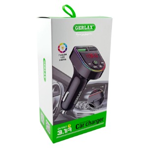 FM модулятор Gerlax C-M12 12-24V/3.1A/2USB/QC3.0/BT5.3/LED дисплей черный - фото