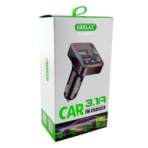 FM модулятор Gerlax C-M17 12-24V/3.1A/2USB/QC3.0/BT5.3/RGB/LED дисплей черный - фото