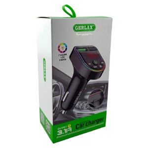 FM модулятор Gerlax C-M13 12-24V/3.1A/2USB/QC3.0/BT5.3/RGB/LED дисплей черный - фото