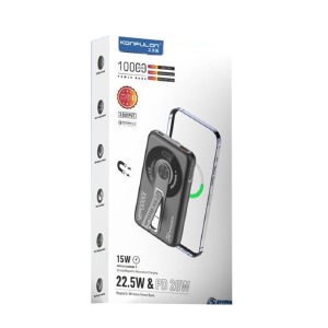 Power bank/Павербанк 10000mA Konfulon M22W USB/22.5W/PD20W (input Type-C) черный - фото