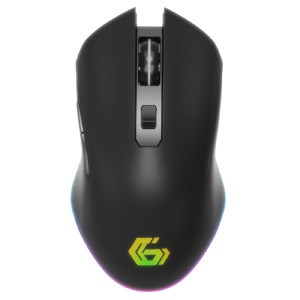 Компьютерная мышка беспроводная Gembird MUSGW-6BL-02 RGB/6 кнопок/USB 2.4GHz/с аккумулятором/1600-3200DPI черная - фото