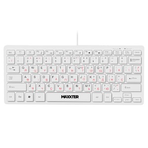 Клавиатура USB Maxxter KBM-C01W-UA (Ua/Eng) 78 клавиш белая 1,8м - фото