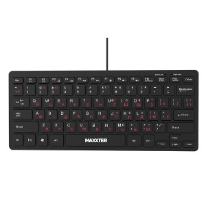 Клавиатура USB Maxxter KBM-C01B-UA (Ua/Eng) 78 клавиш черная 1,8м - фото