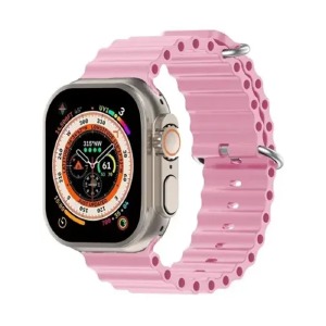 Ремешок для смарт часов универс. 20 mm Samsung/Xiaomi/Huawei/Imilab/Kieselect силикон Ocean Band розовый (4) - фото