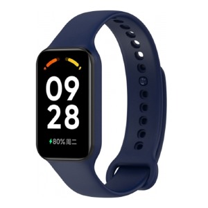 Ремешок для фитнесс браслета Mi Band 9 active цветной однотонный темно-синий (11) - фото