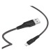 Кабель iPhone Lightning Hoco X58 2.4A силиконовый черный 1м (22) - фото 1