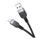 Кабель microUSB Hoco X109 2.4А силиконовый черный 2м - фото 1