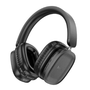 Уценка Hands Free большие Bluetooth Hoco W51 BT5.3/TFcard/AUX/mic/400mAh черный (порвана коробка) - фото