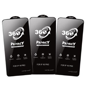 Стекло защитное iPhone 16 Pro Max 6.9' 6DH MTB Privacy 360° черное в т. у. - фото
