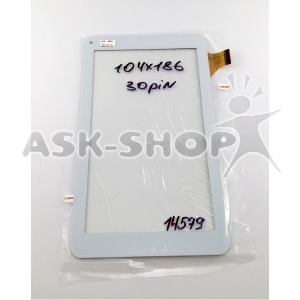 Сенсор (Touchscreen) под планшет 186*104, Assistant AP-712B Fun/AP-714/..., 30 pin, белый (FPC-TP070215 (708B), XC-PG0700-028) - фото
