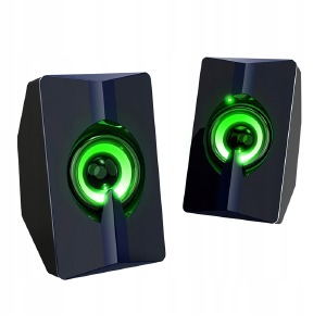 Колонки компьютерные 2.0 T-Wolf S5 6W/RGB/USB/3.5 черные - фото