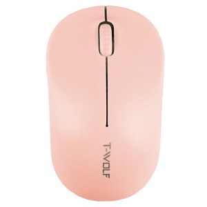 Компьютерная мышка беспроводная T-Wolf Q4 3 кнопки/USB 2.4GHz/1000DPI розовая - фото