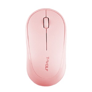 Компьютерная мышка беспроводная T-Wolf Q18 3 кнопки/USB 2.4GHz/1000DPI розовая блистер - фото