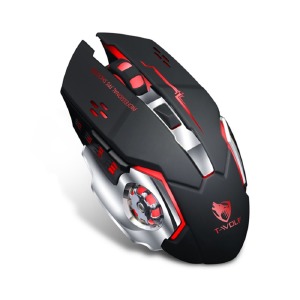 Компьютерная мышка беспроводная T-Wolf Q13B 6 кнопок/USB 2.4GHz/BT/1000-2400DPI/RGB черная - фото