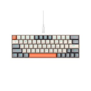 Клавиатура беспроводная с подсветкой T-Wolf T30 (Ua) RGB/63 клавиши/механическая/защита от влаги/проводная/BT серая А - фото