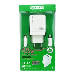 СЗУ Type-C to iPhone Lightning Gerlax GA-47 3A/22.5W/QC3.0/45W/PD белый - фото