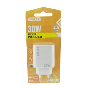 Блочек USB Gerlax A290 3A/1USB/PD30W/QC3.0 белый - фото