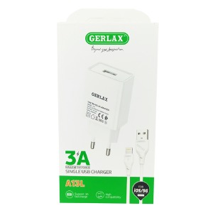 СЗУ iPhone Lightning Gerlax A13L 3A/1USB/15W/QC3.0 белый 1м - фото