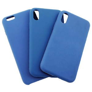 Накладка для iPhone 7/8/SE 2 "Soft touch" Original Azure (24) лого - фото