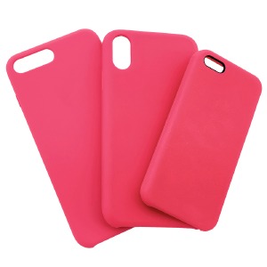 Накладка для iPhone 7/8/SE 2 "Soft touch" Original Hot pink (47) лого - фото
