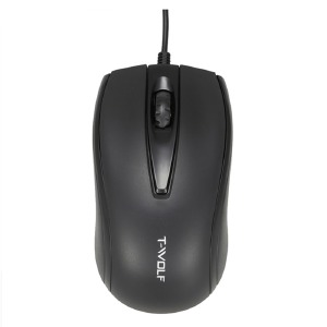 Компьютерная мышка проводная USB T-Wolf V13 3 кнопки/1000DPI черная 1,3м - фото