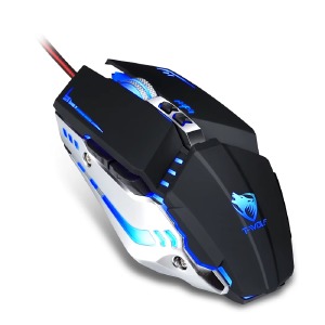 Компьютерная мышка проводная USB игровая T-Wolf V7 7 кнопок/1000-6400DPI/RGB черная 1,5м - фото