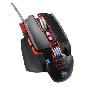 Компьютерная мышка проводная USB игровая T-Wolf V9 8 кнопок/8000-6400DPI/RGB черная 1,8м - фото