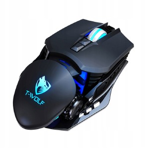 Компьютерная мышка проводная USB игровая T-Wolf G530 7 кнопок/1200-6400DPI/RGB черная 1,5м - фото