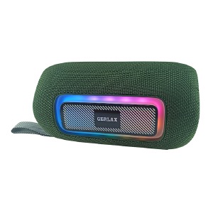 Колонка Gerlax GS-20 20W/LED/BT5.3/USB/AUX/microSD/FM/4800mAh/TWS 11x11x19см зеленая - фото
