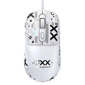 Компьютерная мышка проводная USB T-Wolf G580 4 кнопки/1000-1600DPI графити белая 1,5м - фото