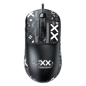 Компьютерная мышка проводная USB T-Wolf G580 4 кнопки/1000-1600DPI графити черная 1,5м - фото