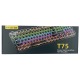 Клавиатура USB с подсветкой T-Wolf T75 (UA/ENG/RU) RGB/механическая/blue switch/104 клавиши/полноразмерная/металическая/защита от влаги черная 1,5м - фото 2