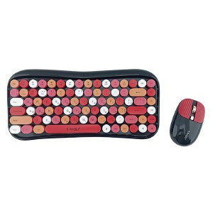 Набор беспроводной (клавиатура+мышь) T-Wolf TF660 (Eng/Ua)/84 кл/4 кн/BT/USB 2.4GHz/800-1600DPI красно-черный - фото