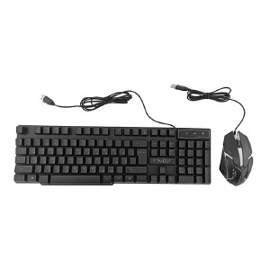 Игровой набор USB (клавиатура+мышь) T-Wolf TF200 (Ua/Ru)/RGB/104кл/3 кн/защита от влаги черный - фото