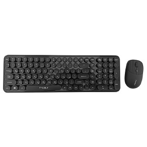 Набор беспроводной (клавиатура+мышь) T-Wolf TF350 (Eng/Ua)/104кл/4 кн/USB 2.4GHz черный - фото