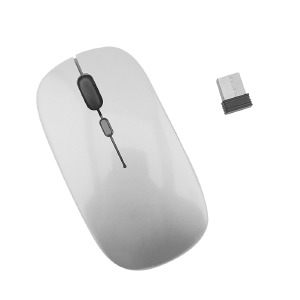 Компьютерная мышка беспроводная T-Wolf X1 4 кнопки/USB 2.4GHz/BT/1000-1600DPI серебрянная - фото