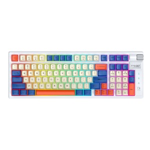 Клавиатура USB с подсветкой T-Wolf T70 (Ua) RGB/механическая/BT/беспроводная/97 клавиш/защита от влаги белая - фото