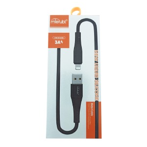 Кабель iPhone Lightning Mietubl MTB-DCULF08 3A силиконовый черный 1м - фото