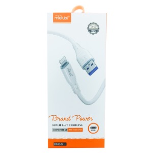 Кабель iPhone Lightning Mietubl MTB-DCULF01 3A/OD5.0/480Mb/s силиконовый белый 1м - фото