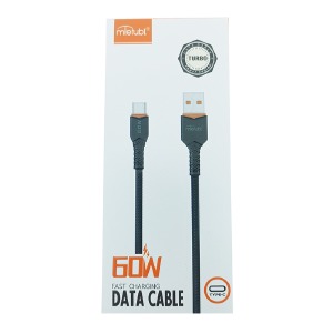 Кабель Type-C Mietubl MTB-DCUTF03 3A/60W тканевый черный 1м - фото